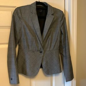 Grey plaid suit jacket